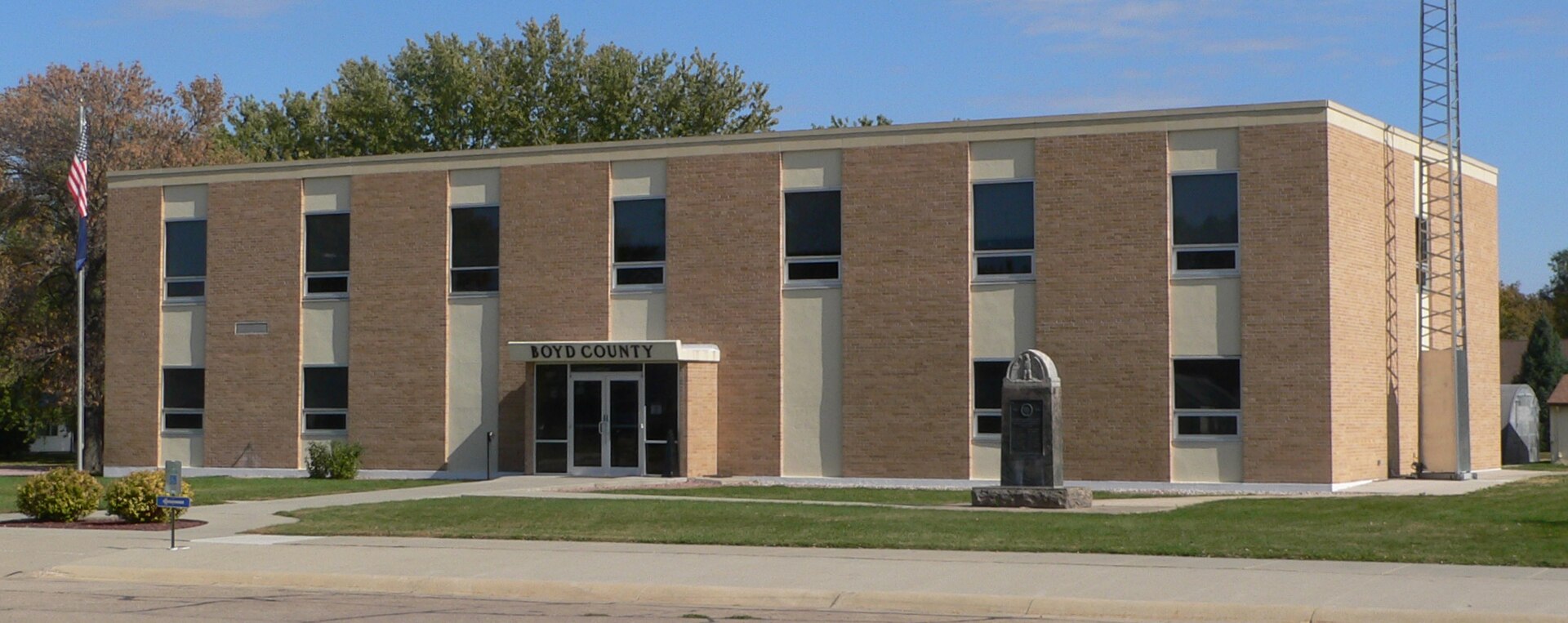 Boyd County courthouse in Butte, Nebraska; seen from the southwest.