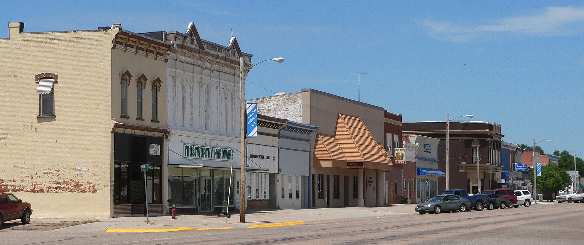 Downtown Arapahoe, Nebraska: west side of Nebraska Avenue, looking northwest from about Main Street.