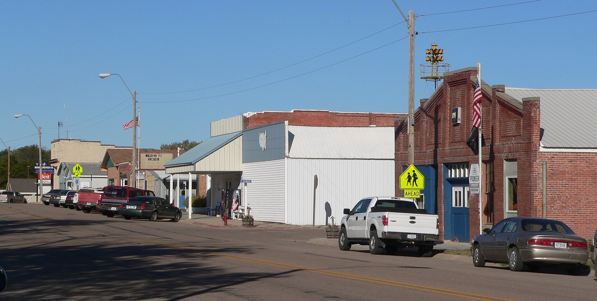 Downtown streets in Arcadia, Nebraska