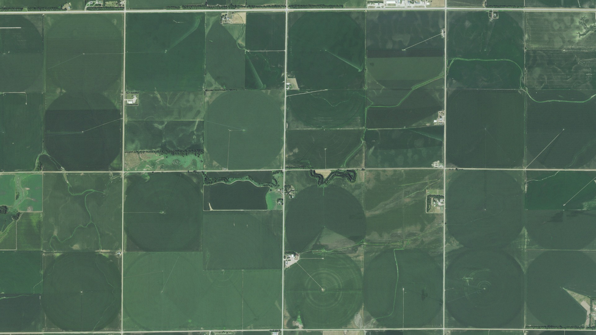Aerial view of land around Reading, Nebraska