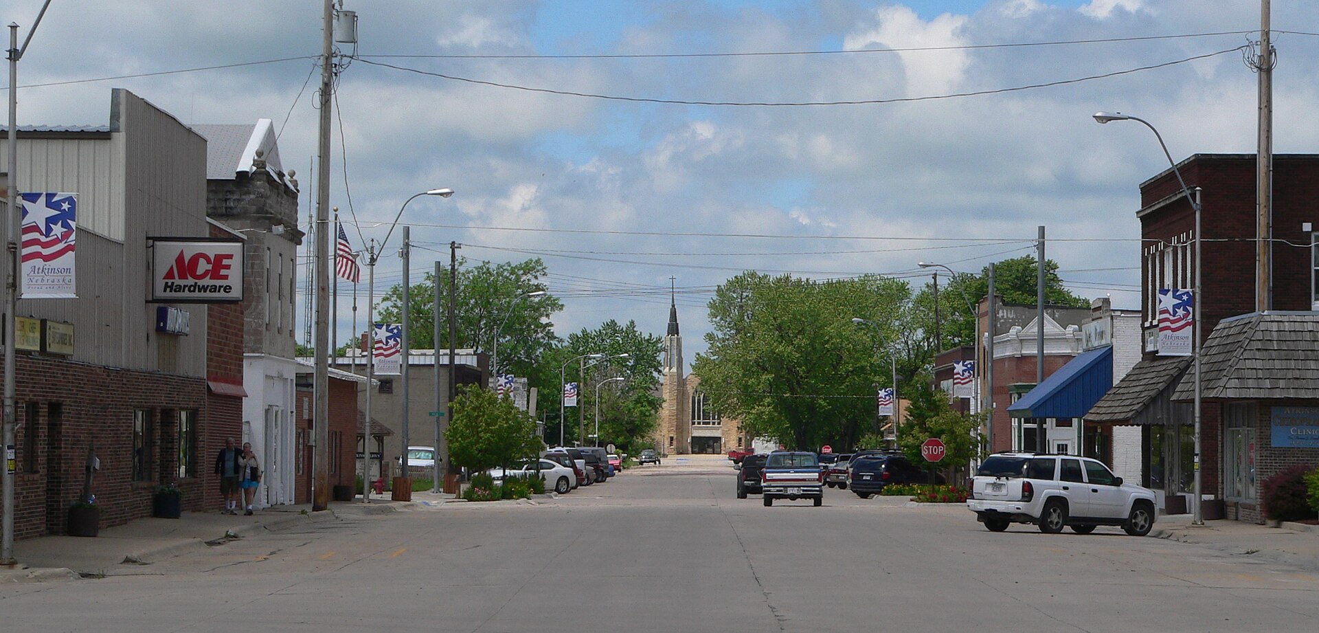Downtown streets in Atkinson, Nebraska