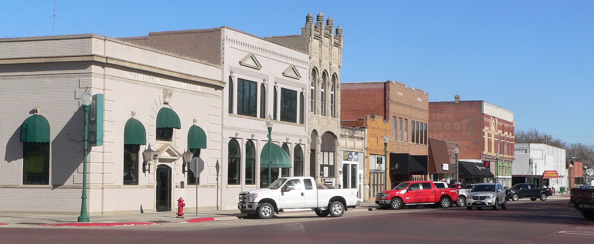 Downtown Aurora, Nebraska: west side of 12th Street. Camera is facing roughly northwest from L Street.