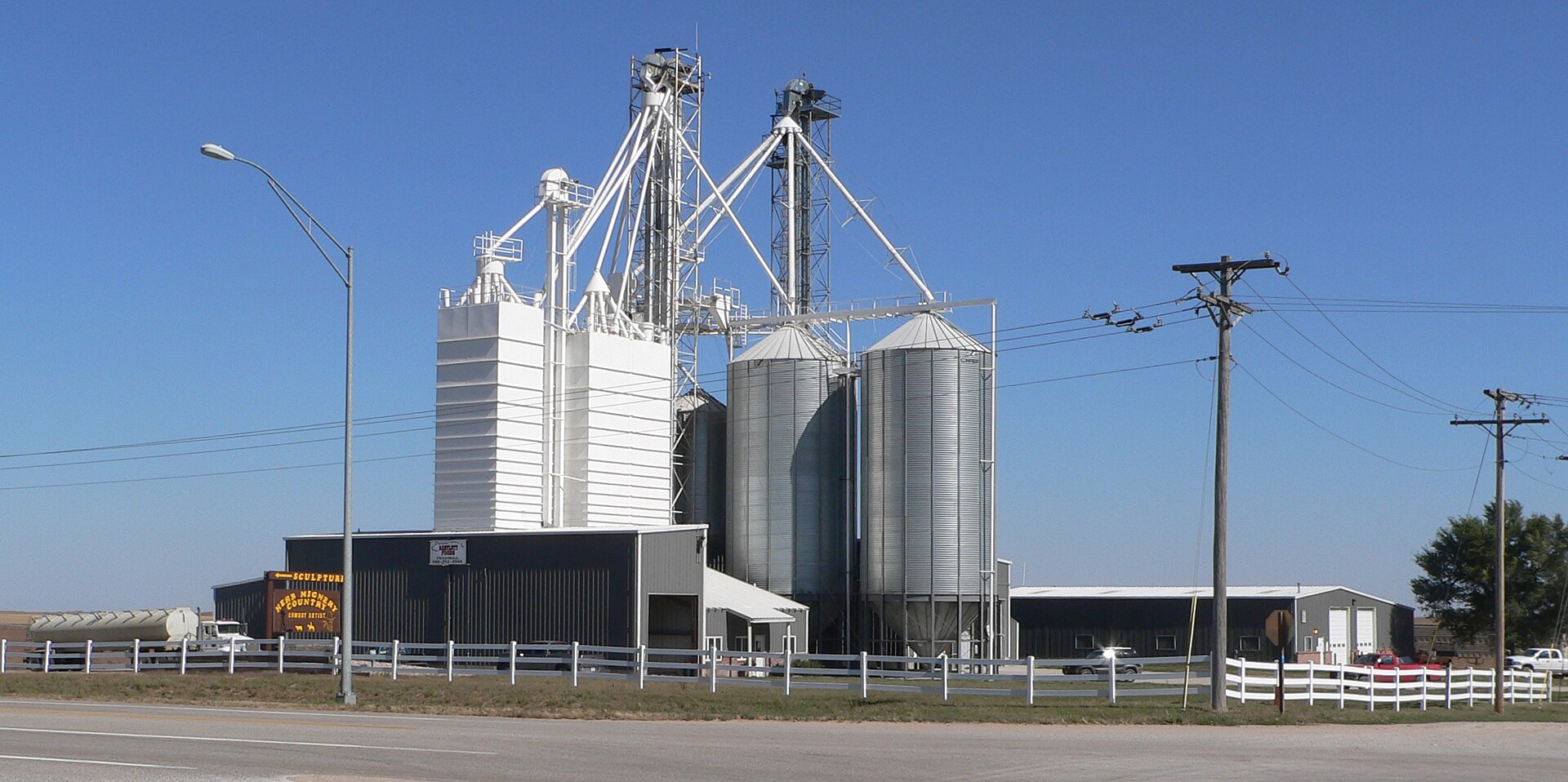 Bartlett Foods feed mill, located on U.S. Highway 281/Nebraska Highway 70 at eastern edge of Bartlett, Nebraska.