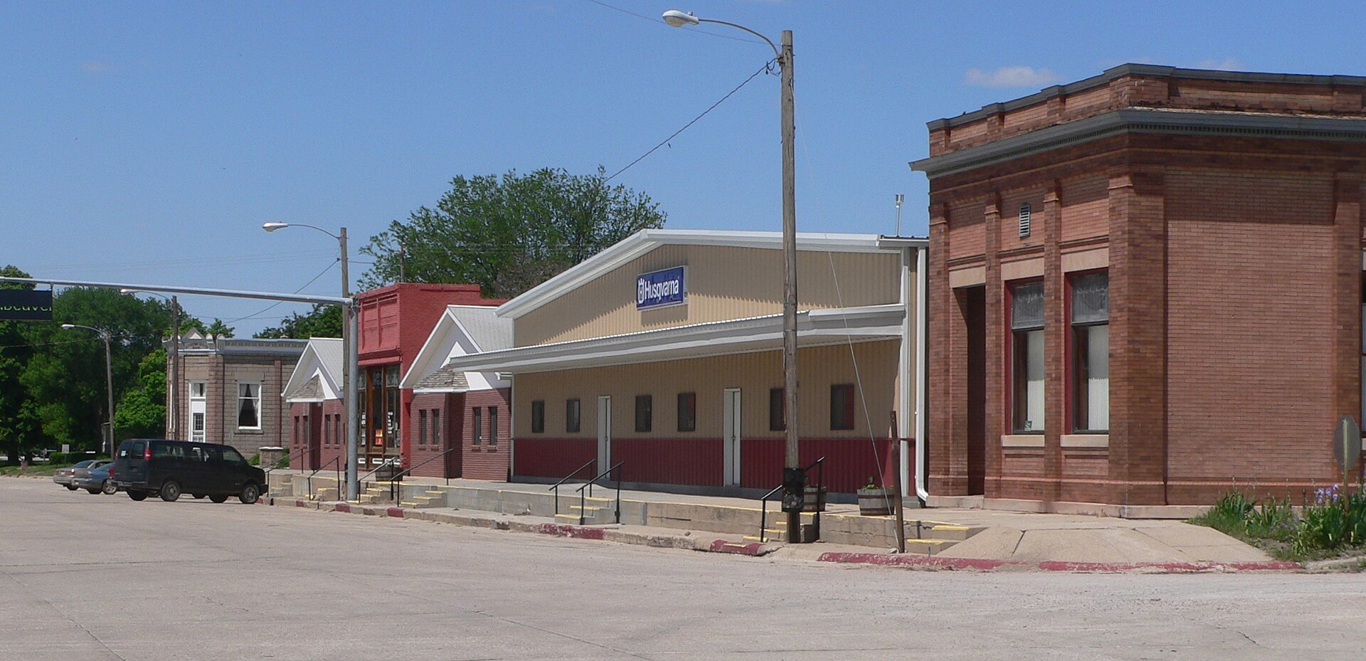 Downtown Beaver Crossing, Nebraska.