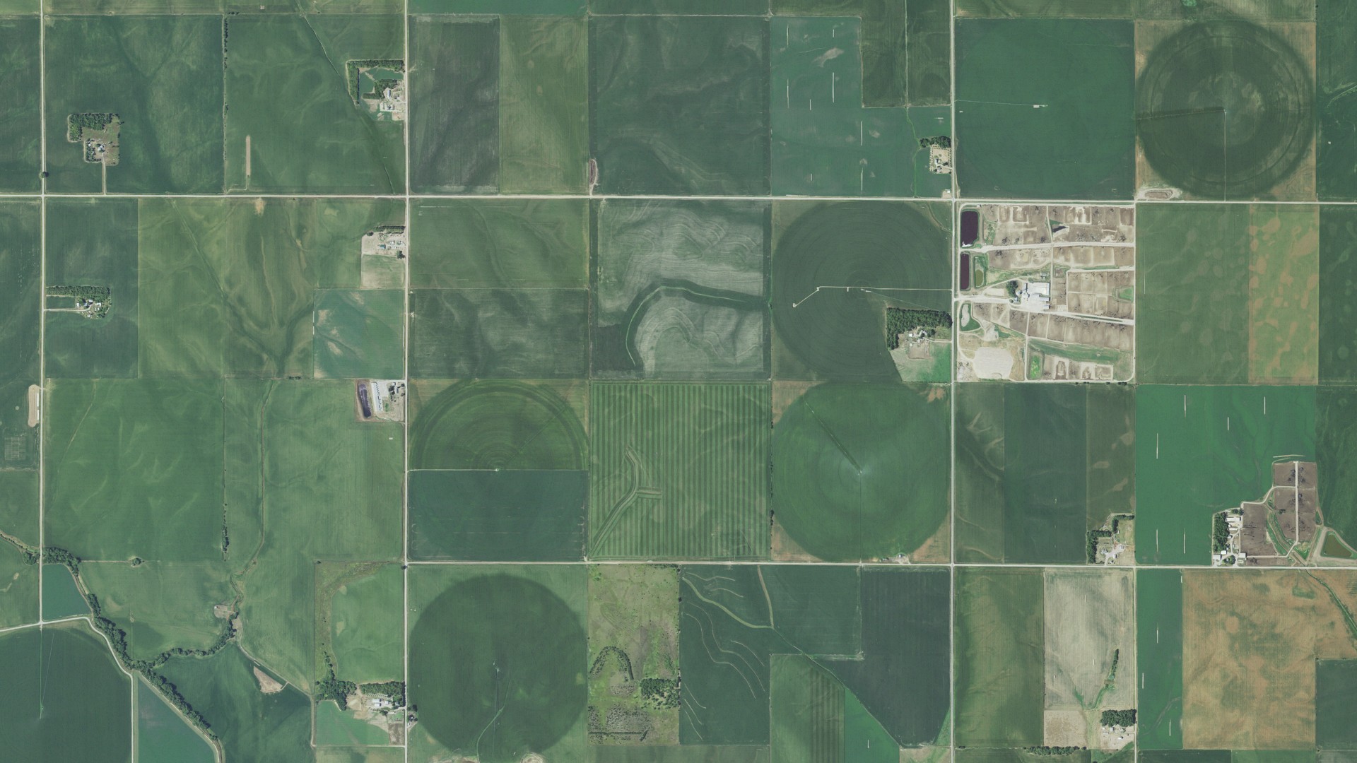 Aerial view of land around Blaine, Nebraska