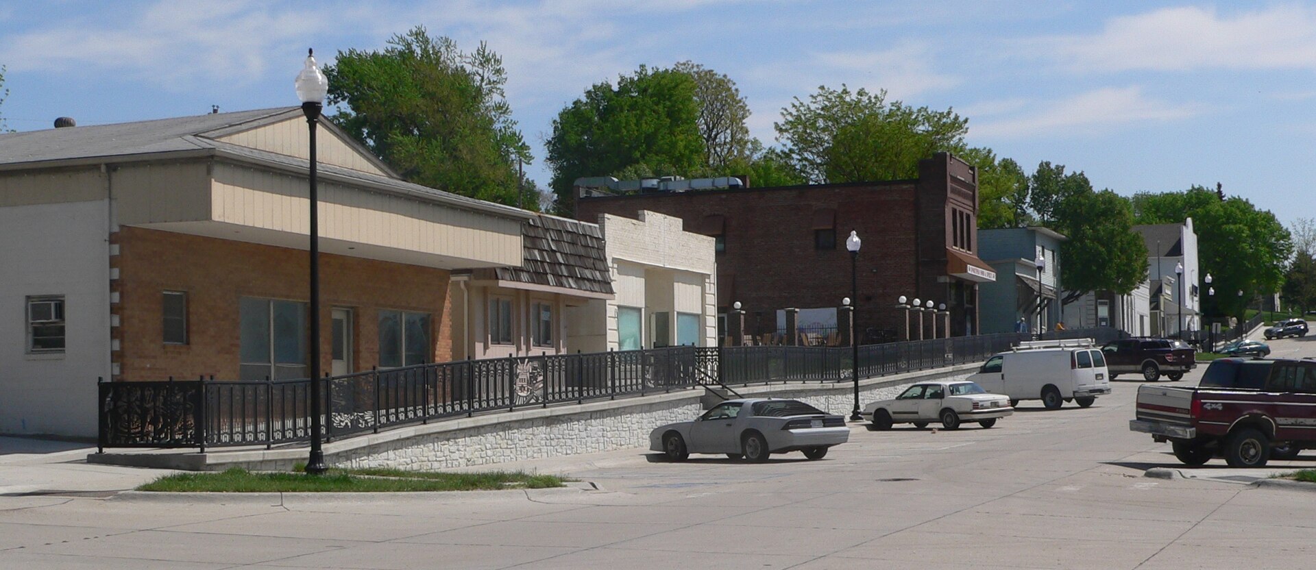 Downtown Bennington, Nebraska: north side of 2nd Street, seen from the west.