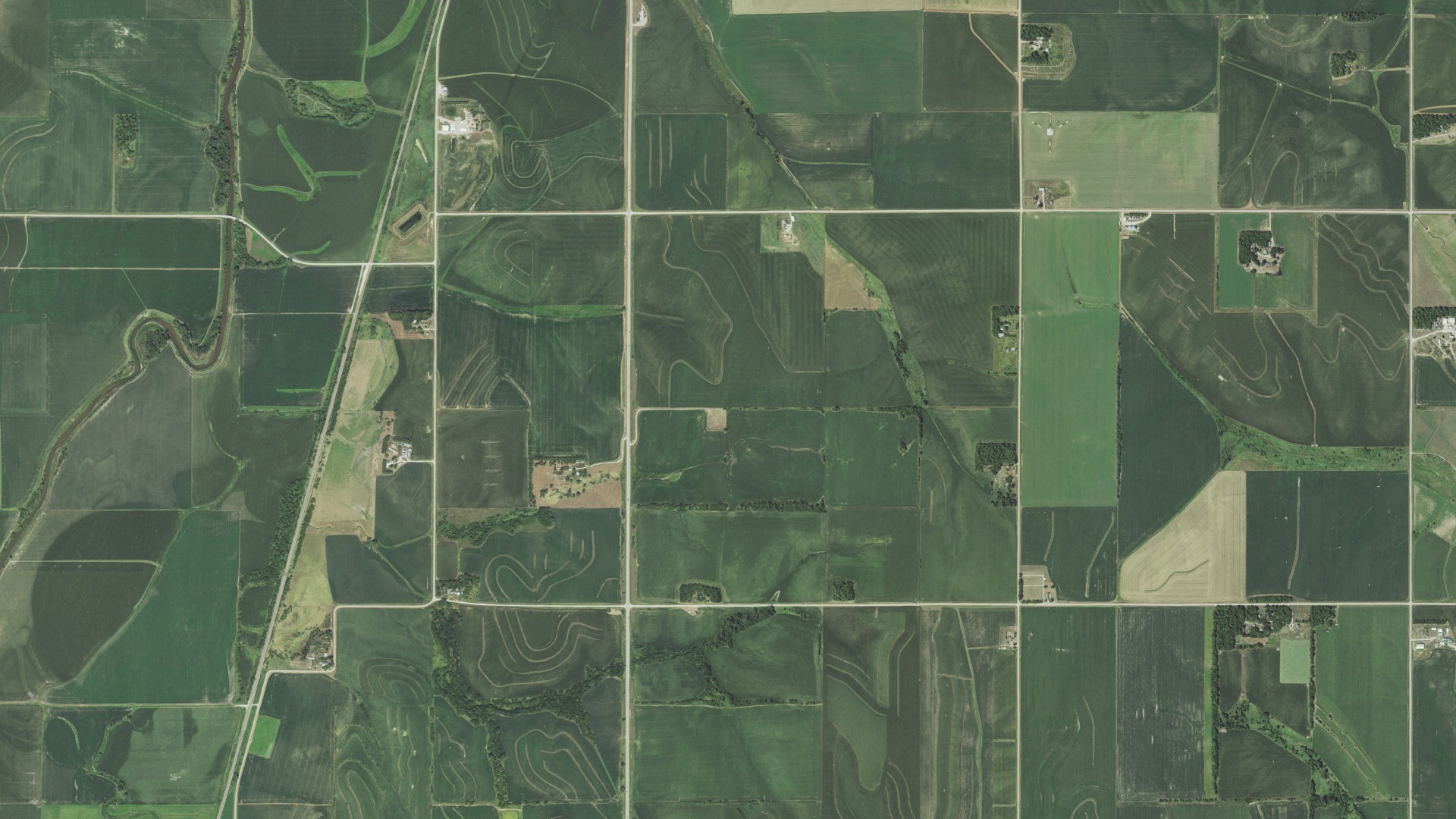 Aerial view of land around Logan, Nebraska