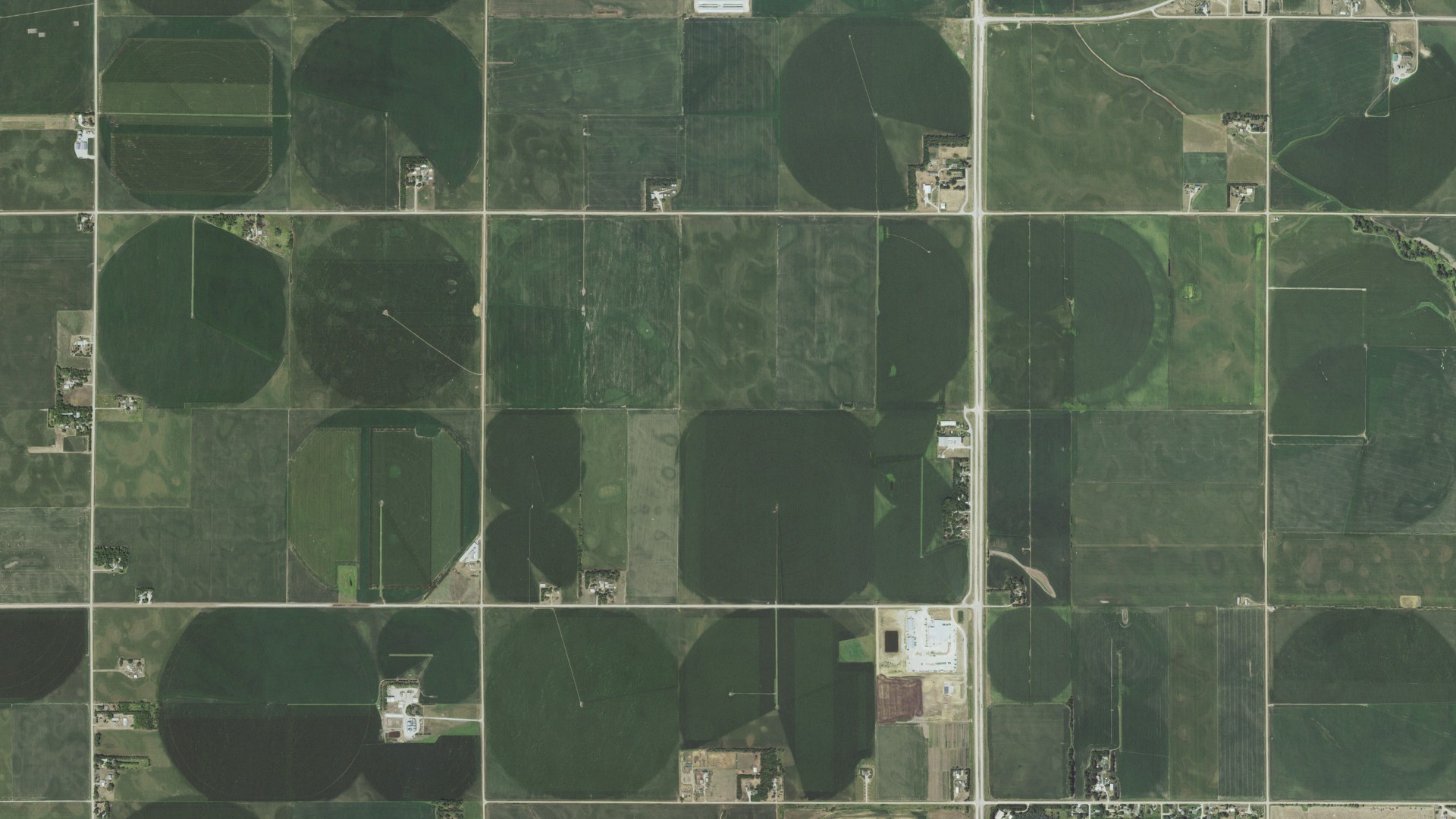 Aerial view of land around Nickerson, Nebraska