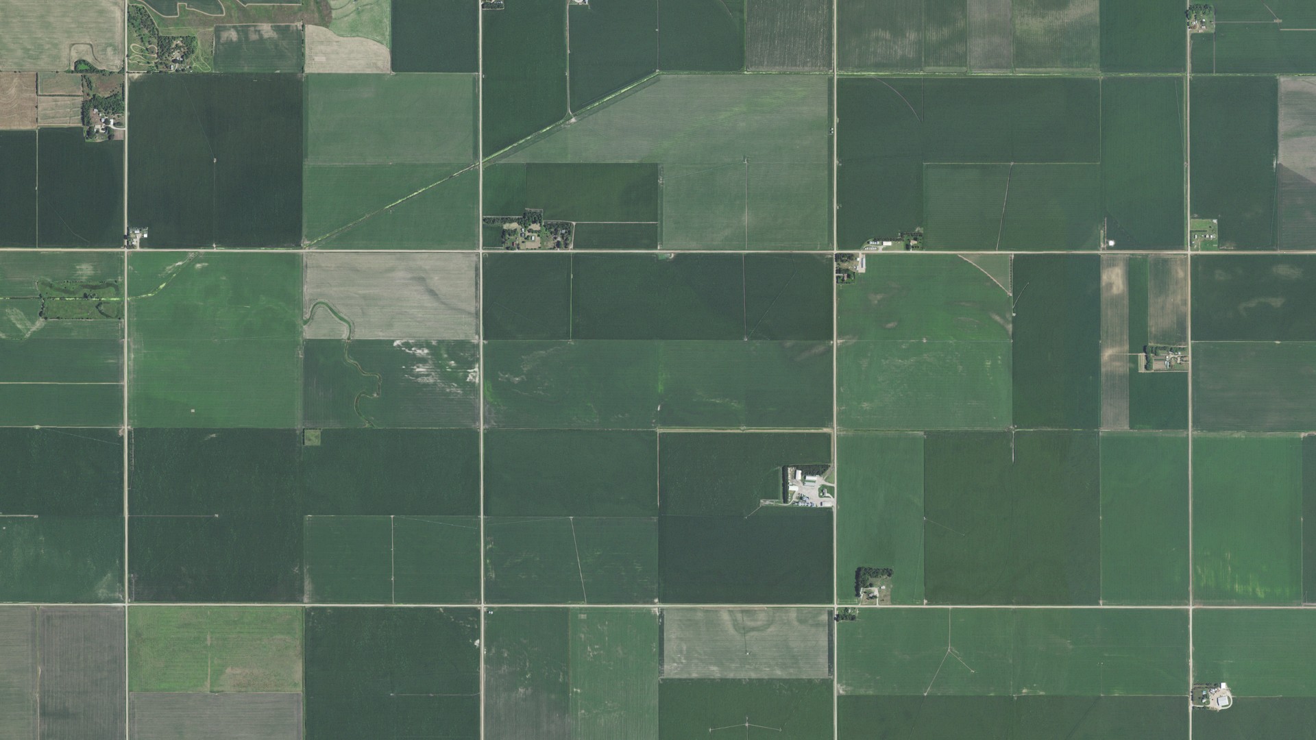 Aerial view of land around Union, Nebraska