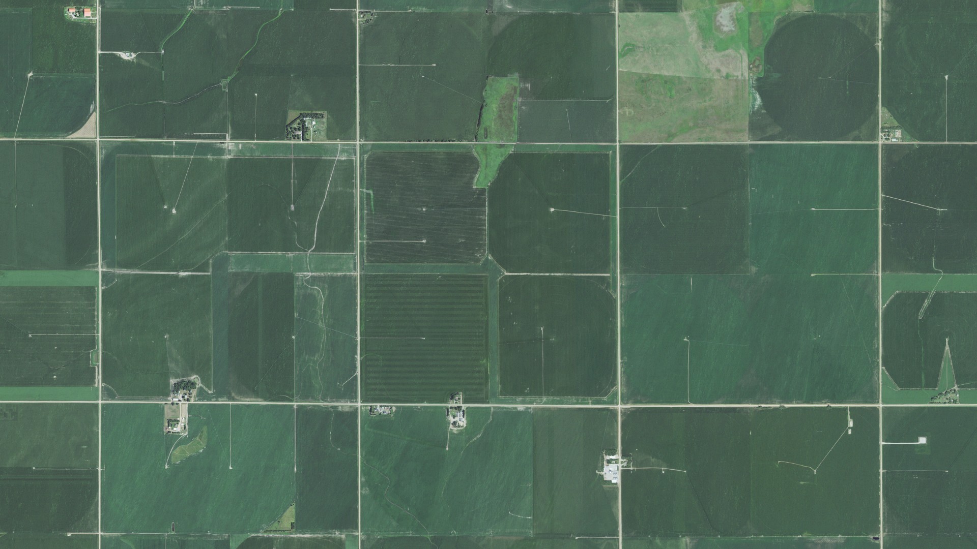 Natural-color aerial photograph of land around Bennett, Nebraska