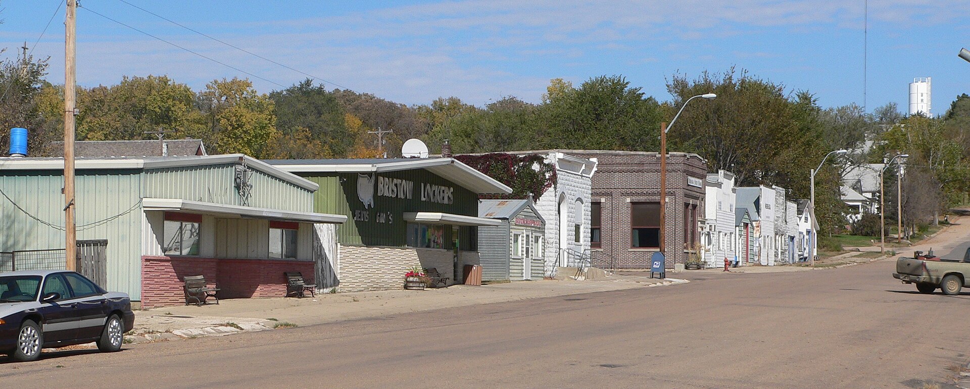 Downtown streets in Bristow, Nebraska