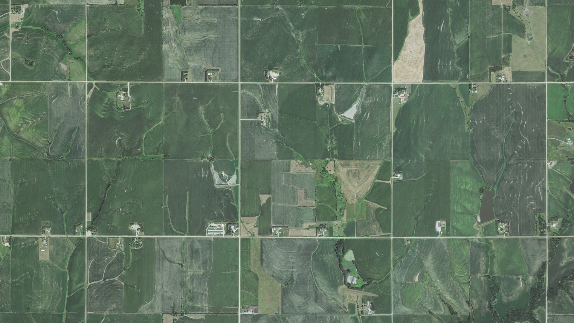 Aerial view of land around Logan, Nebraska