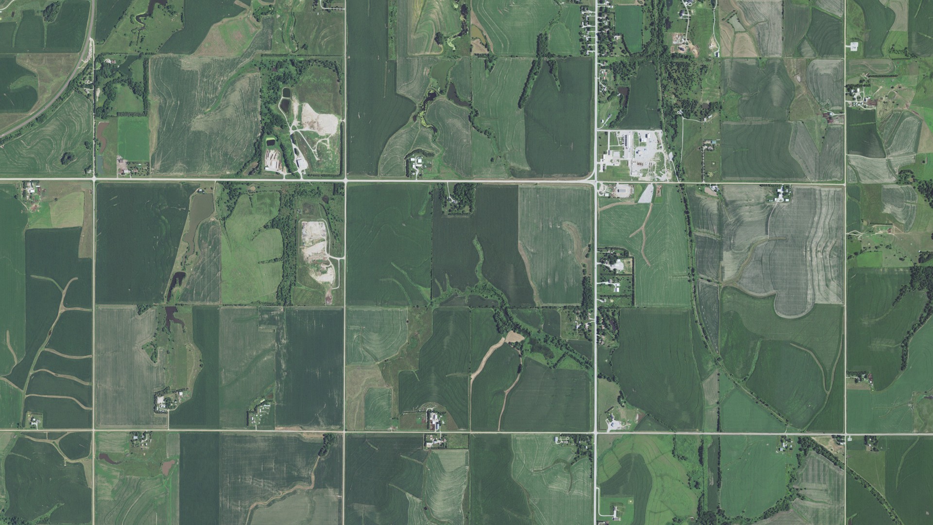 Aerial view of land around Riverside, Nebraska
