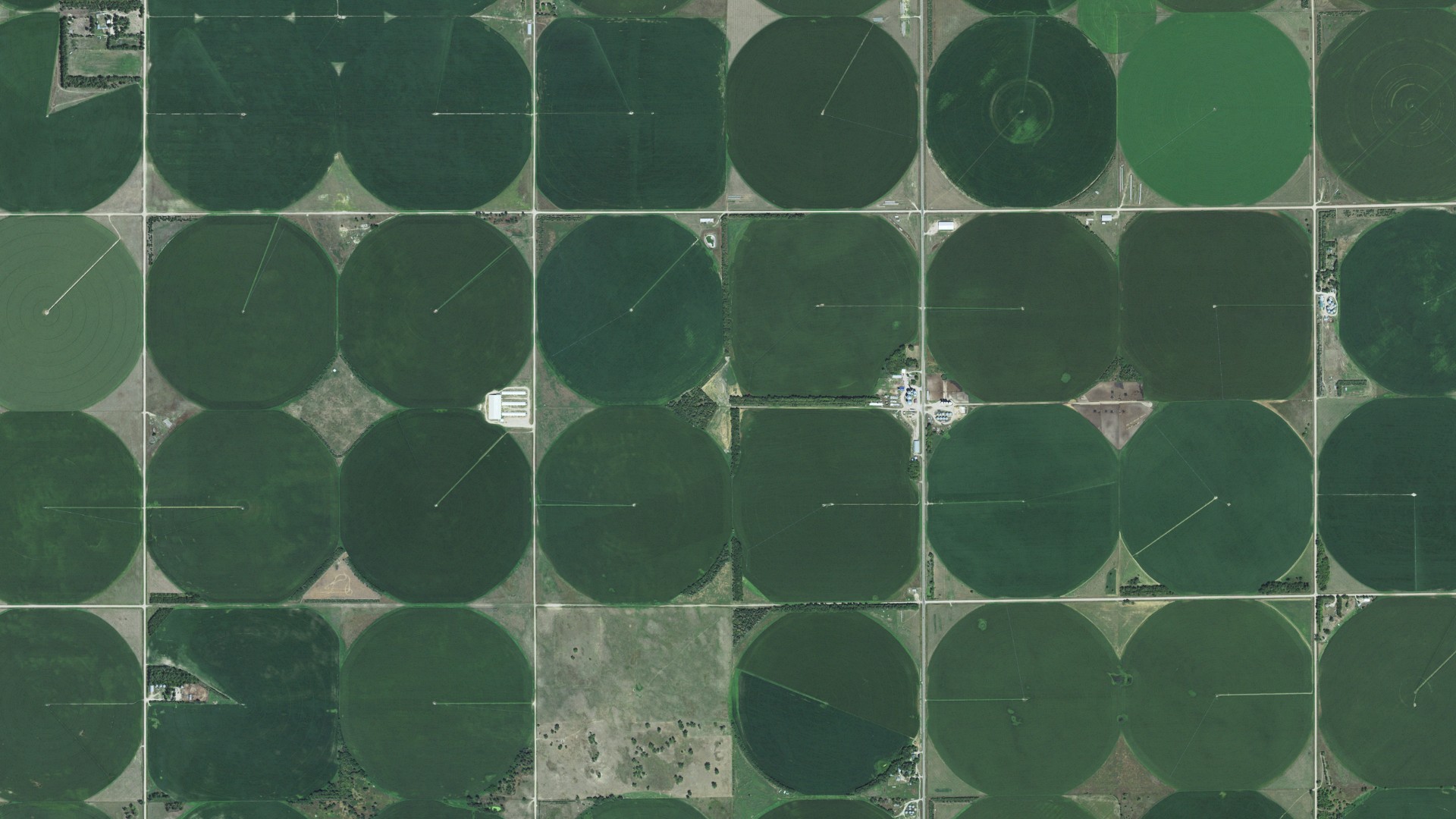 Aerial view of land around Atkinson, Nebraska