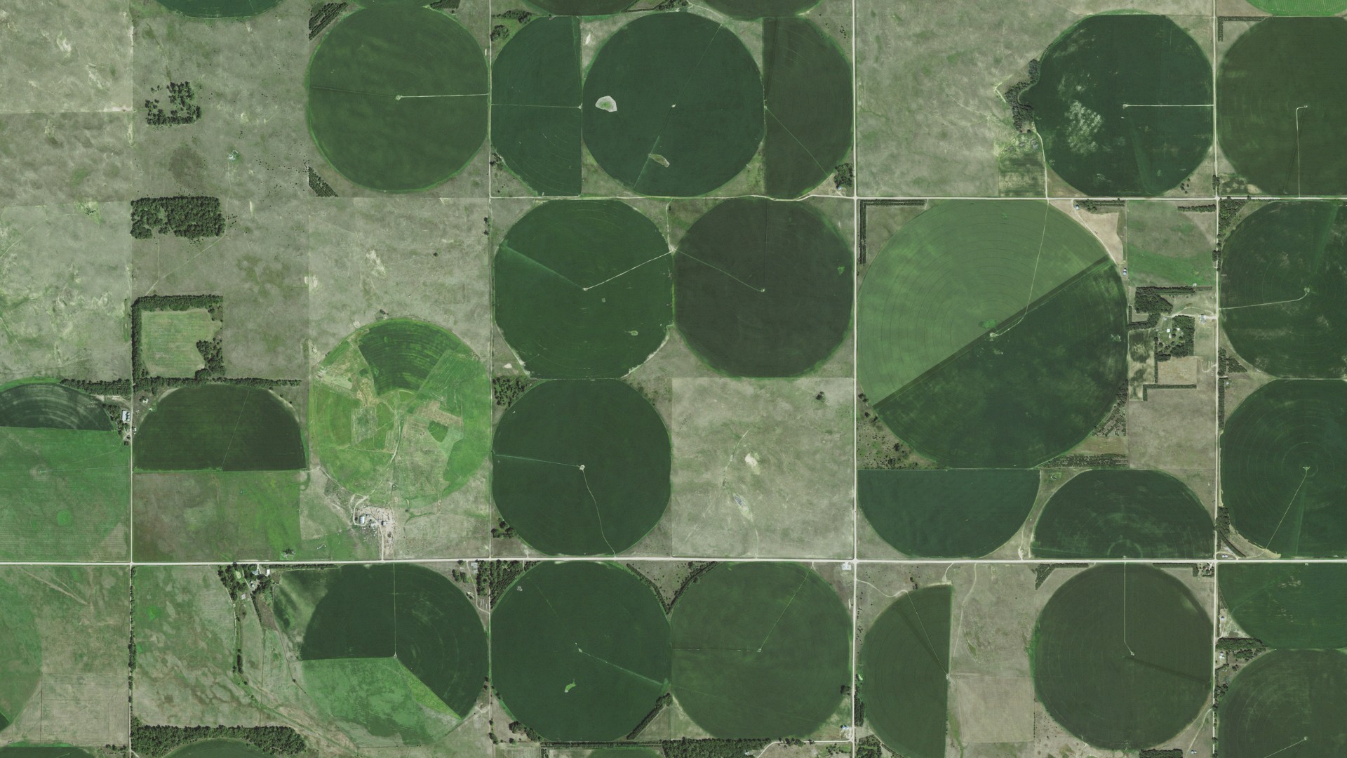 Aerial view of land around Deloit, Nebraska