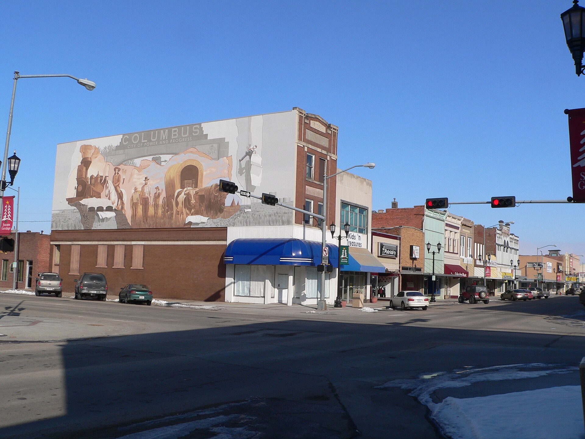 Street scene in Columbus, Nebraska