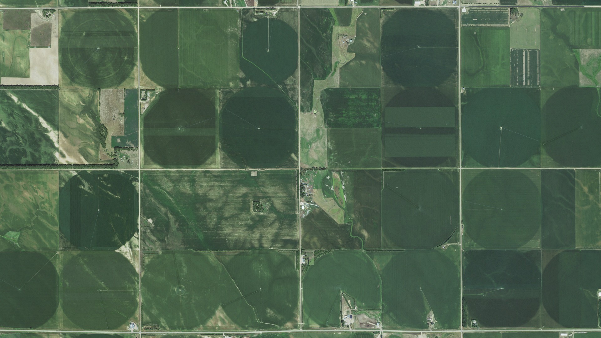 Aerial view of land around Columbia, Nebraska