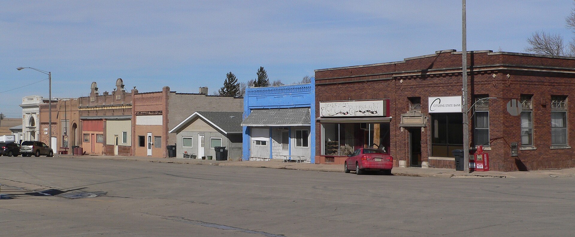 Downtown streets in Creston, Nebraska