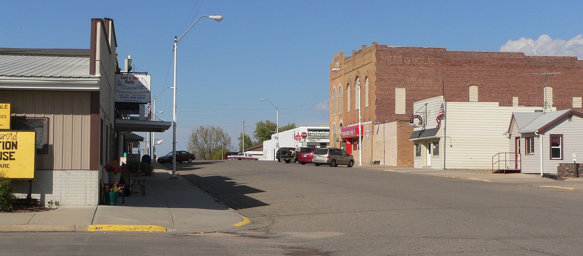 Downtown Crofton, Nebraska: 2nd Street, looking north from about Kansas Street.