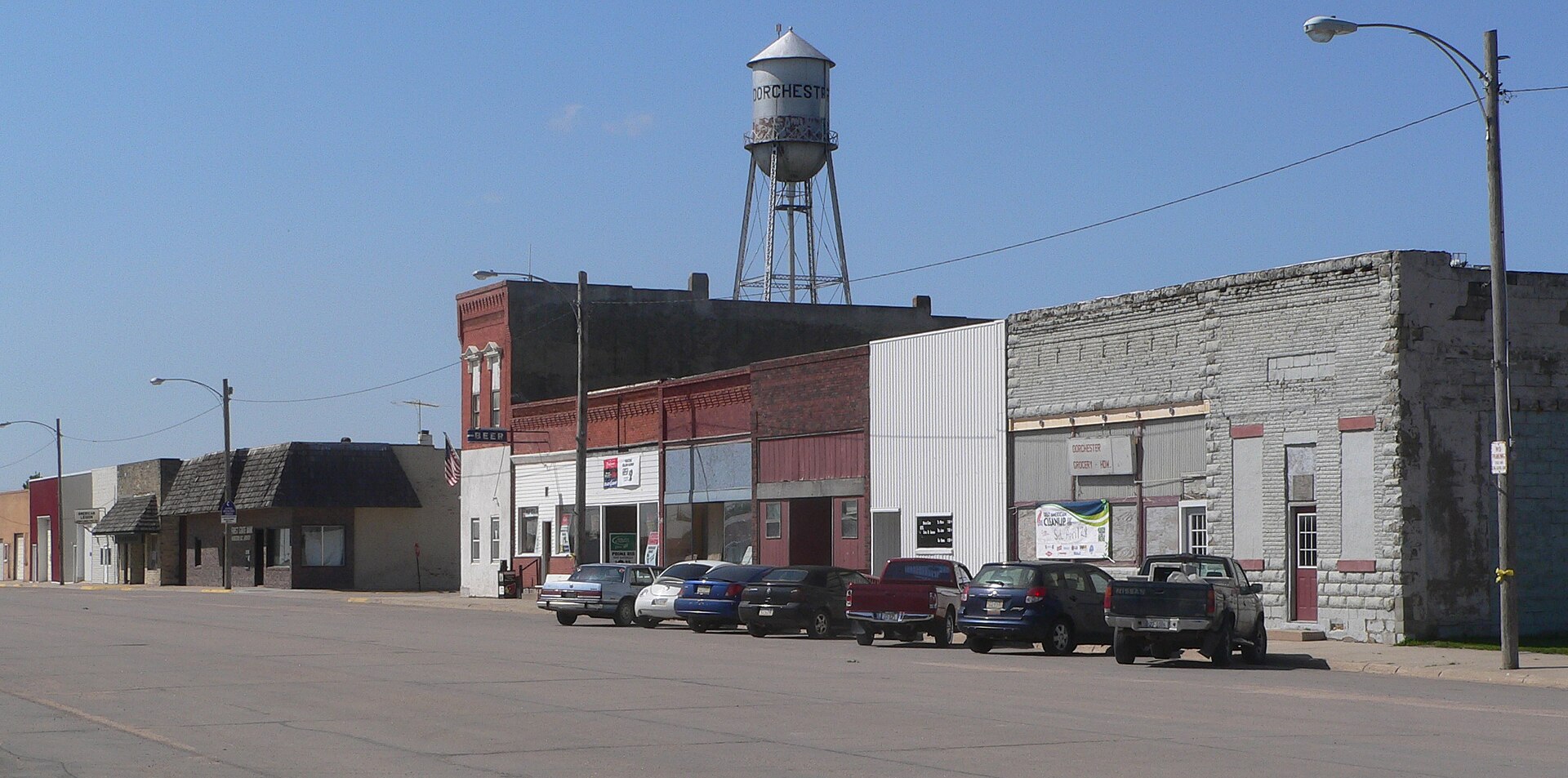 Downtown Dorchester, Nebraska.