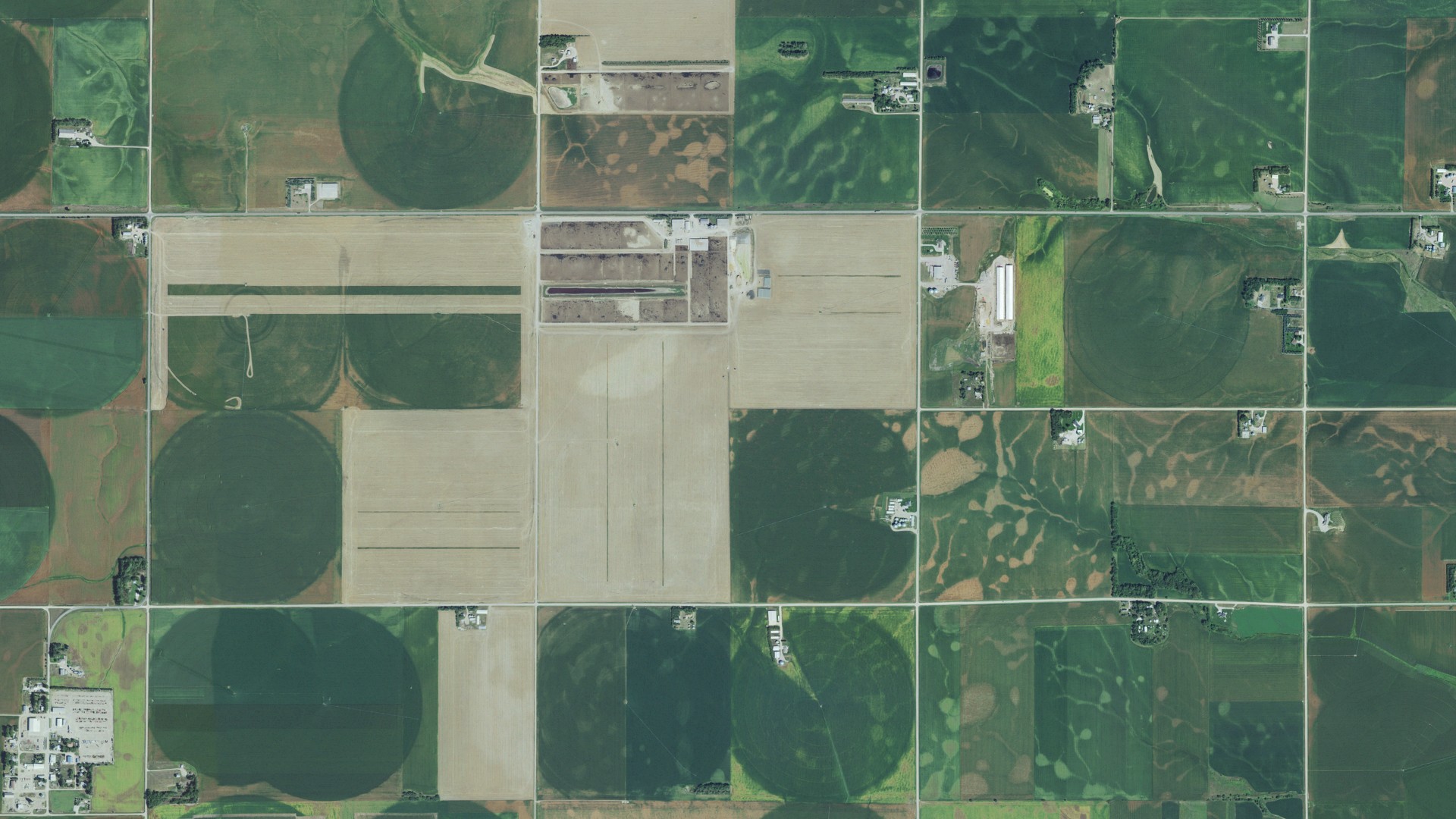 Aerial view of land around Granville, Nebraska