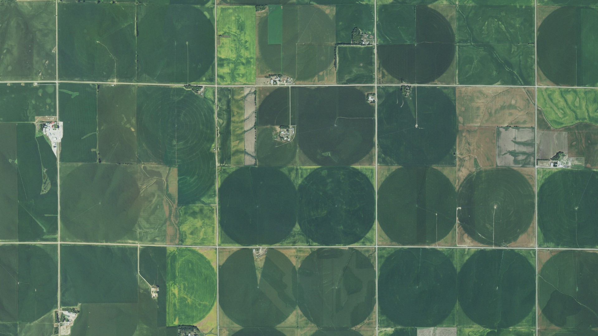 Aerial view of land around Monroe, Nebraska