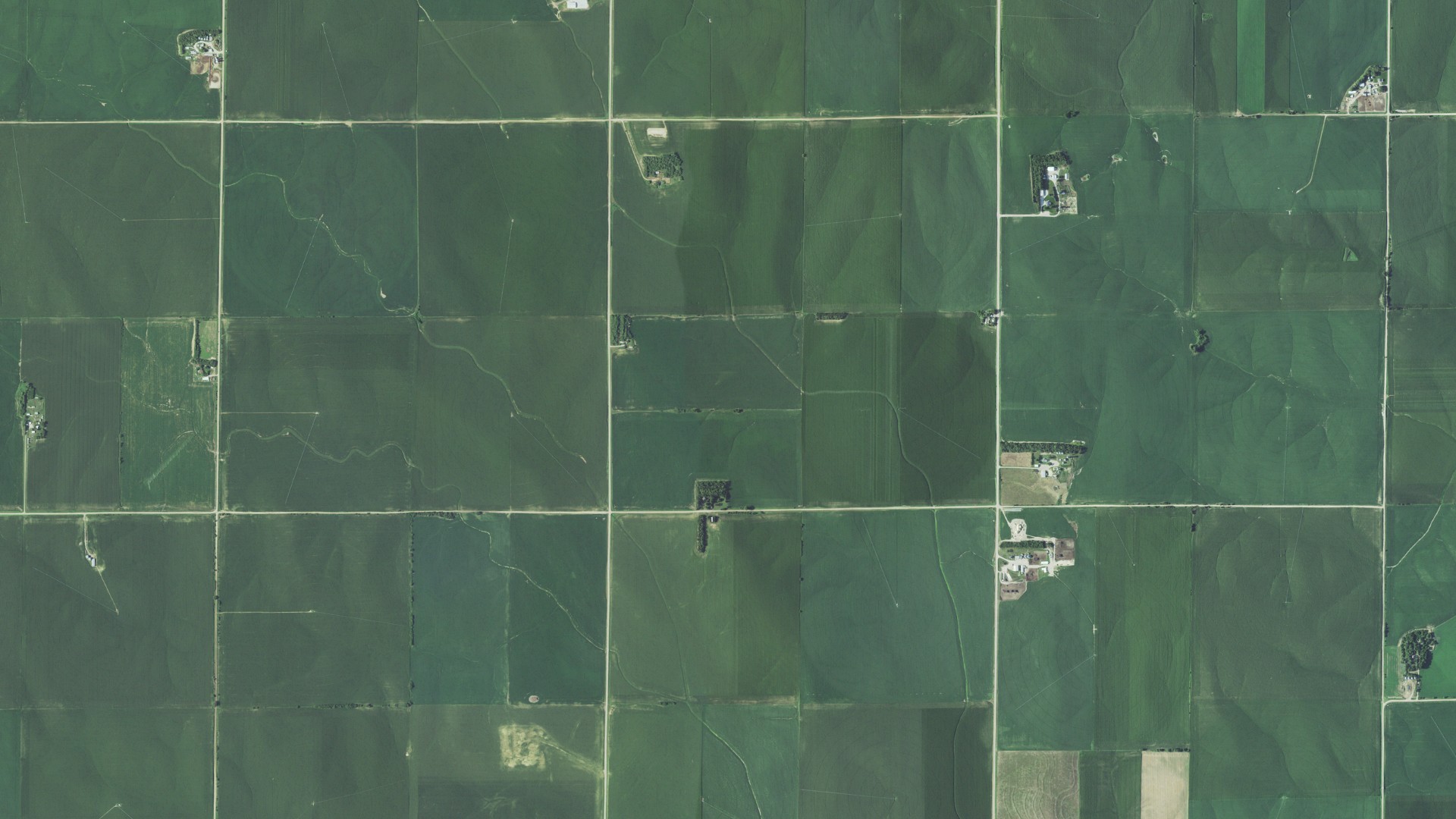 Aerial view of land around Walker, Nebraska