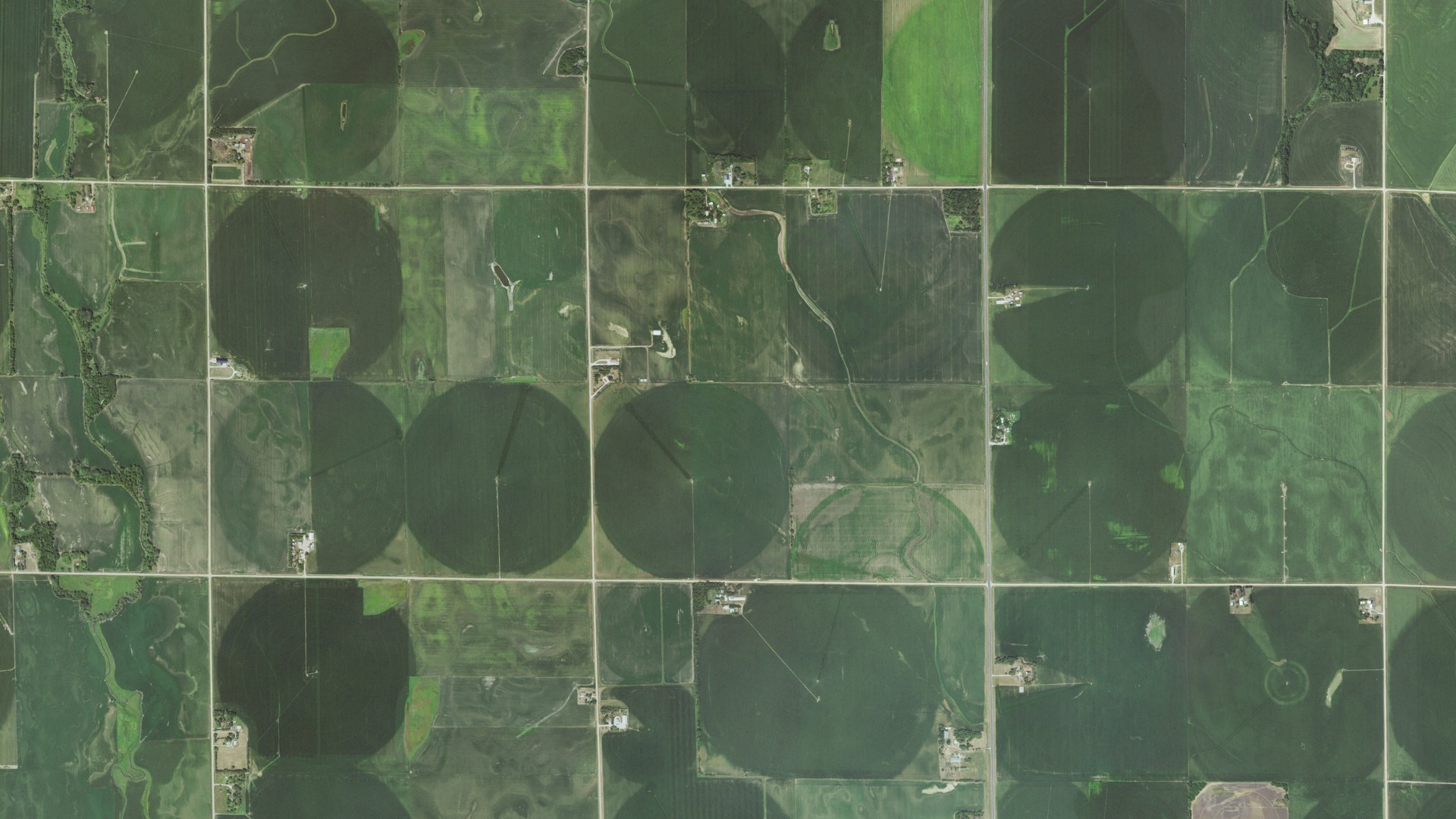 Aerial view of land around Marietta, Nebraska