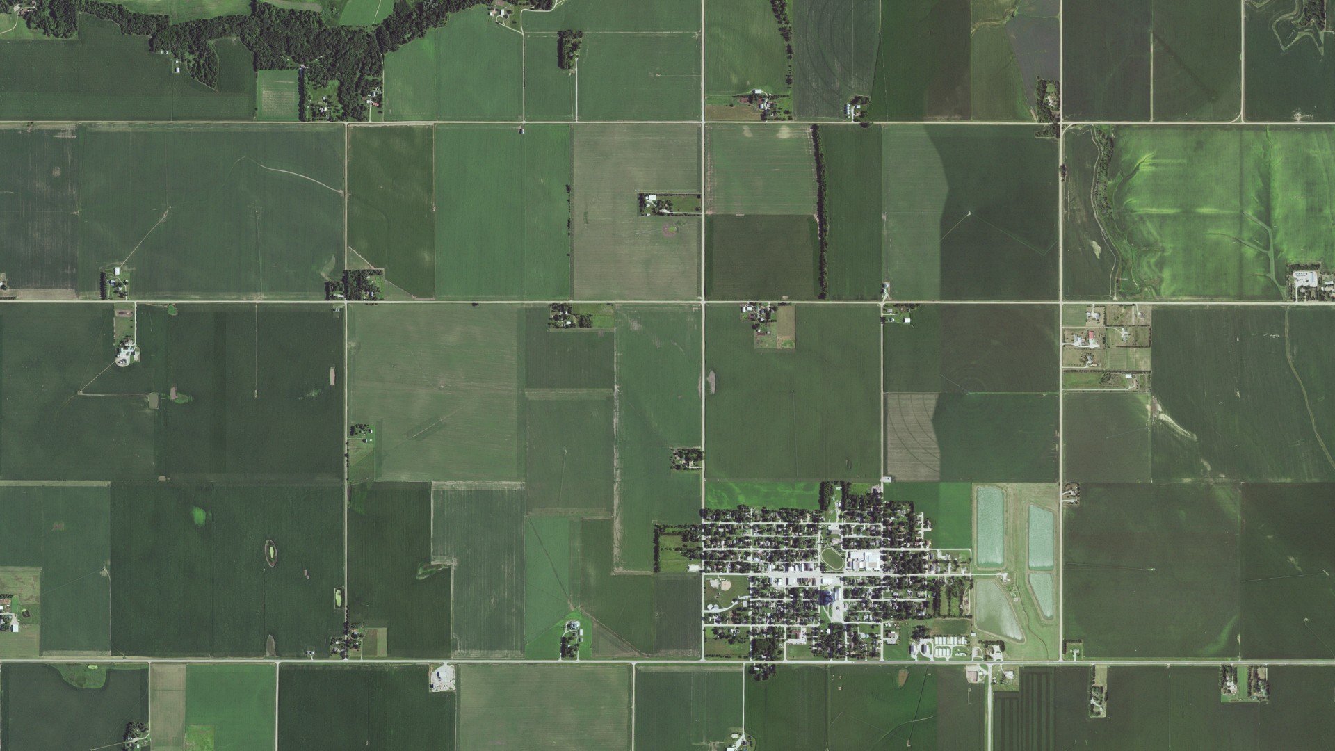 Aerial view of land around North Cedar, Nebraska