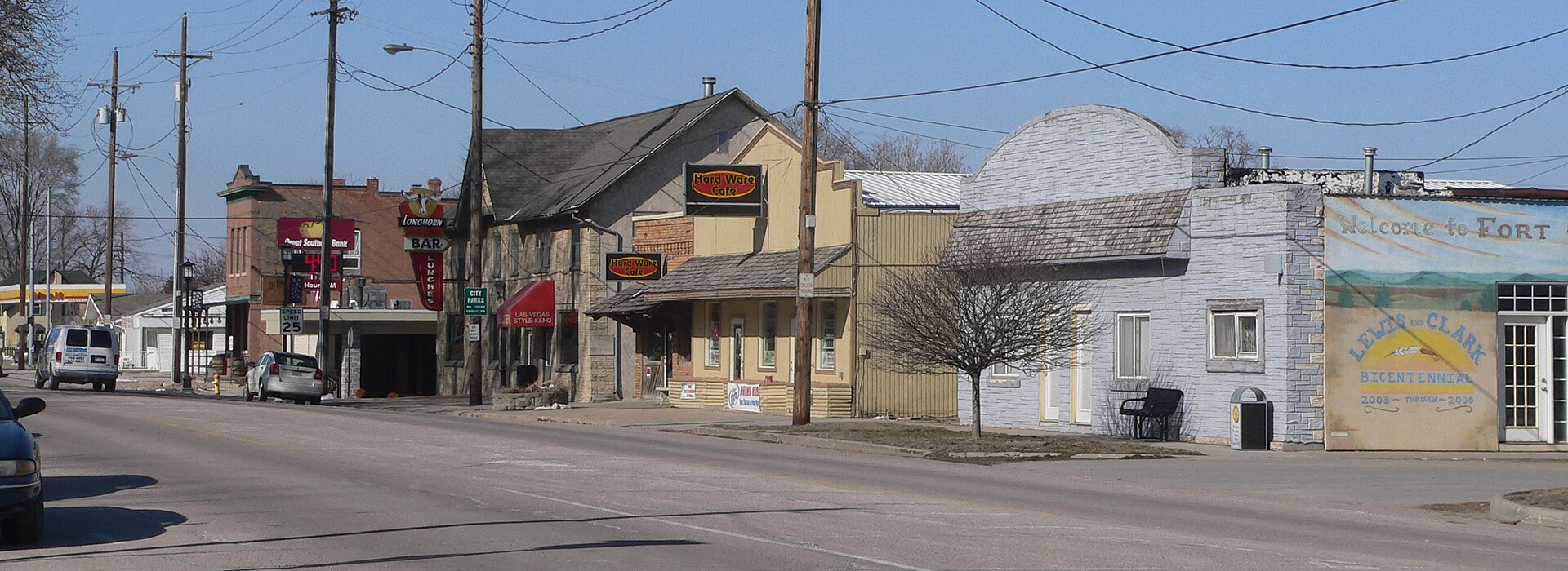 Downtown Fort Calhoun, Nebraska: east side of U.S. Highway 75, looking northeast.