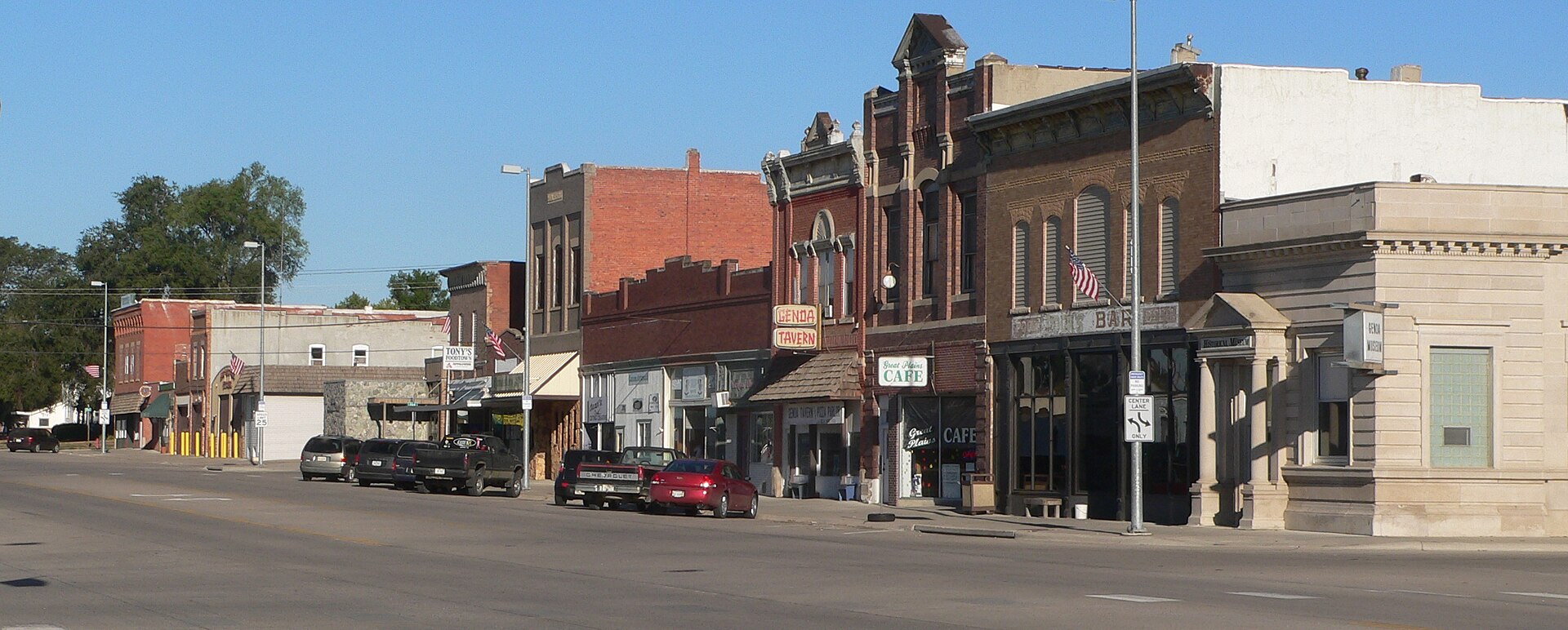 Downtown streets in Genoa, Nebraska