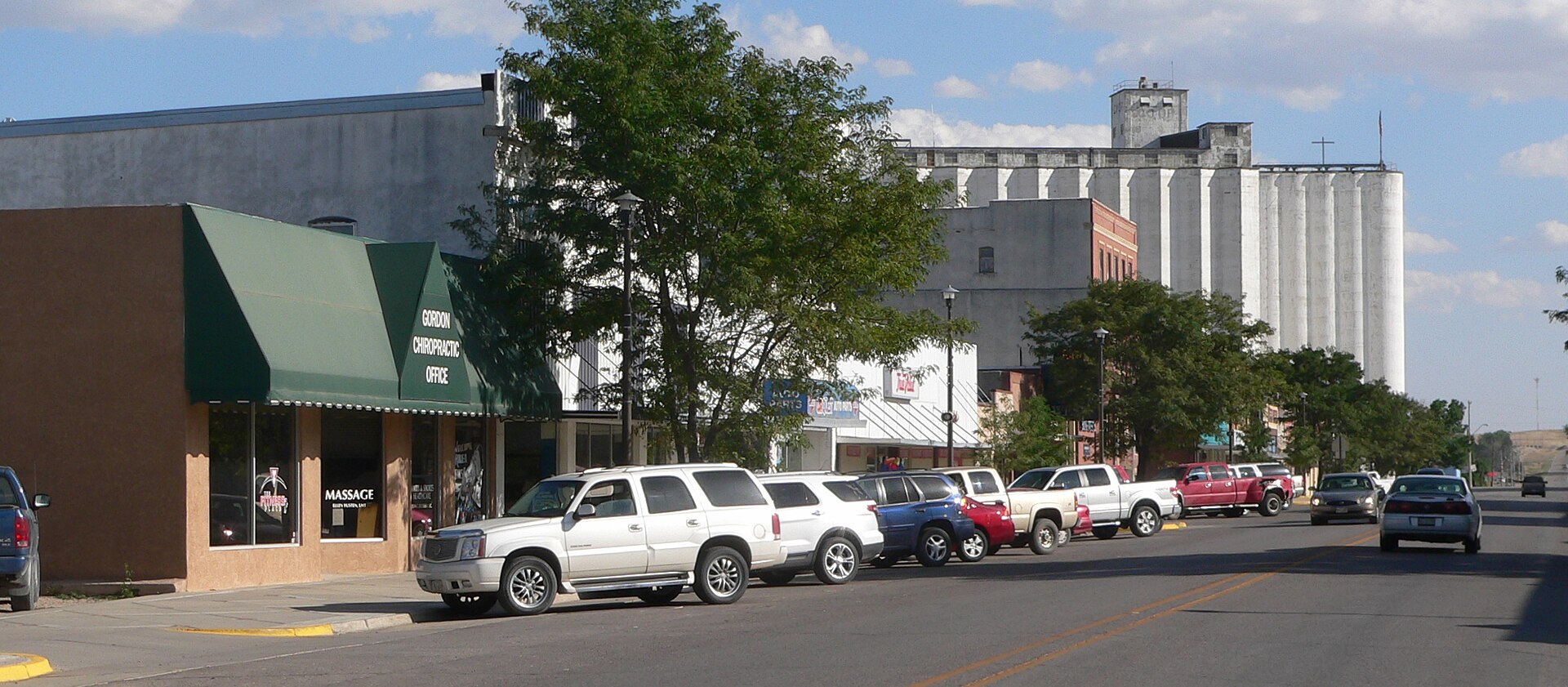 Downtown Gordon, Nebraska: east side of Main Street, looking southeast from about 3rd Street.