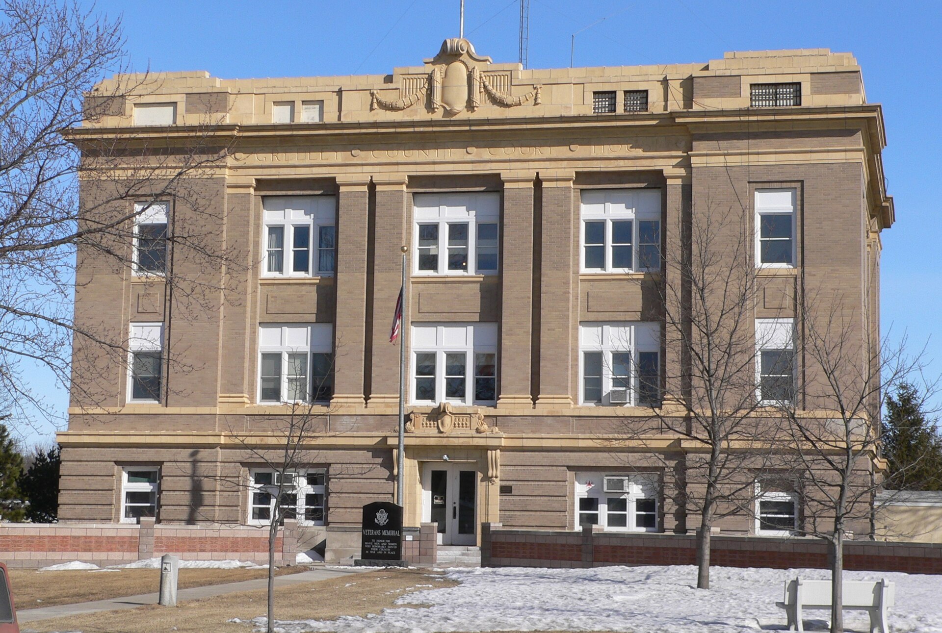 Greeley County Courthouse in Greeley, Nebraska; seen from the west. — Greeley Center, Nebraska