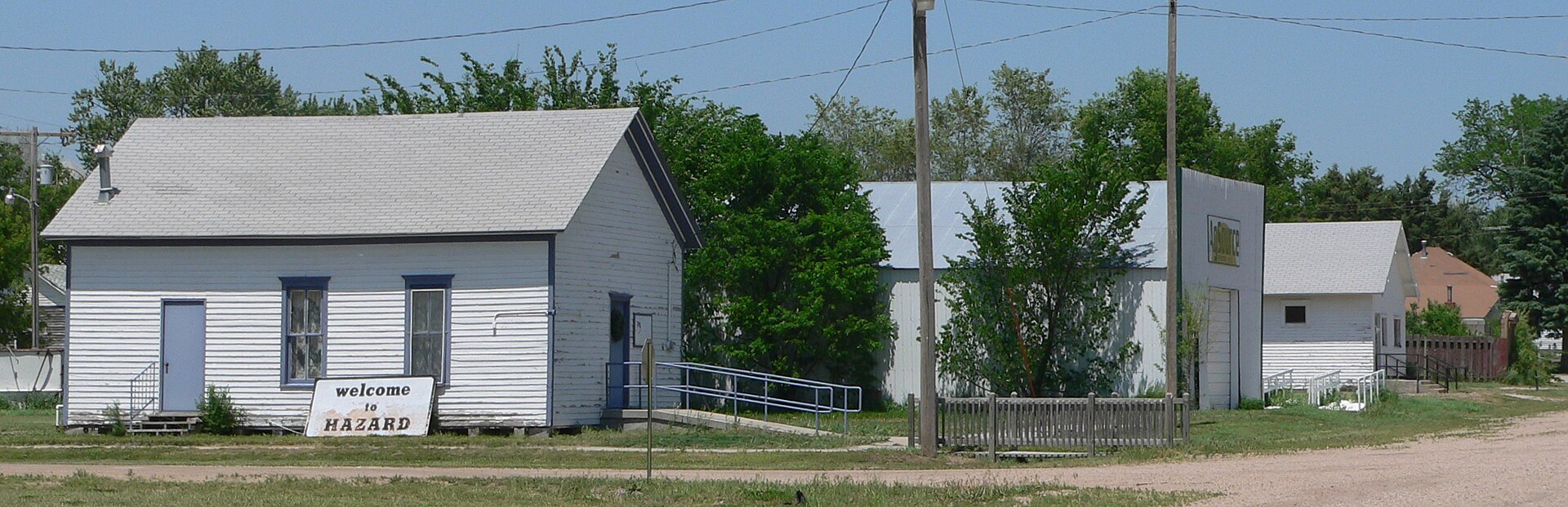 Downtown Hazard, Nebraska: west side of Market Street, seen looking north from south of Jerrold Street.