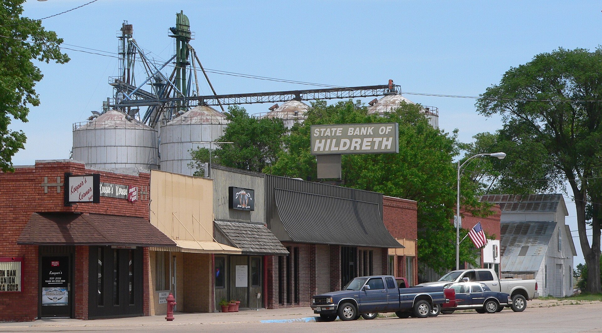 Downtown Hildreth, Nebraska: west side of Commercial Avenue.