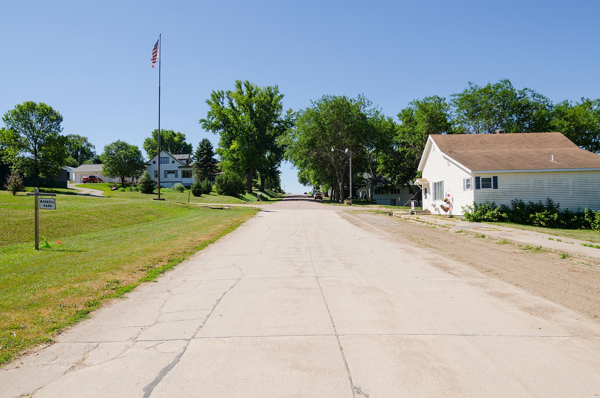 Looking south on Main street — Maskell, Nebraska
