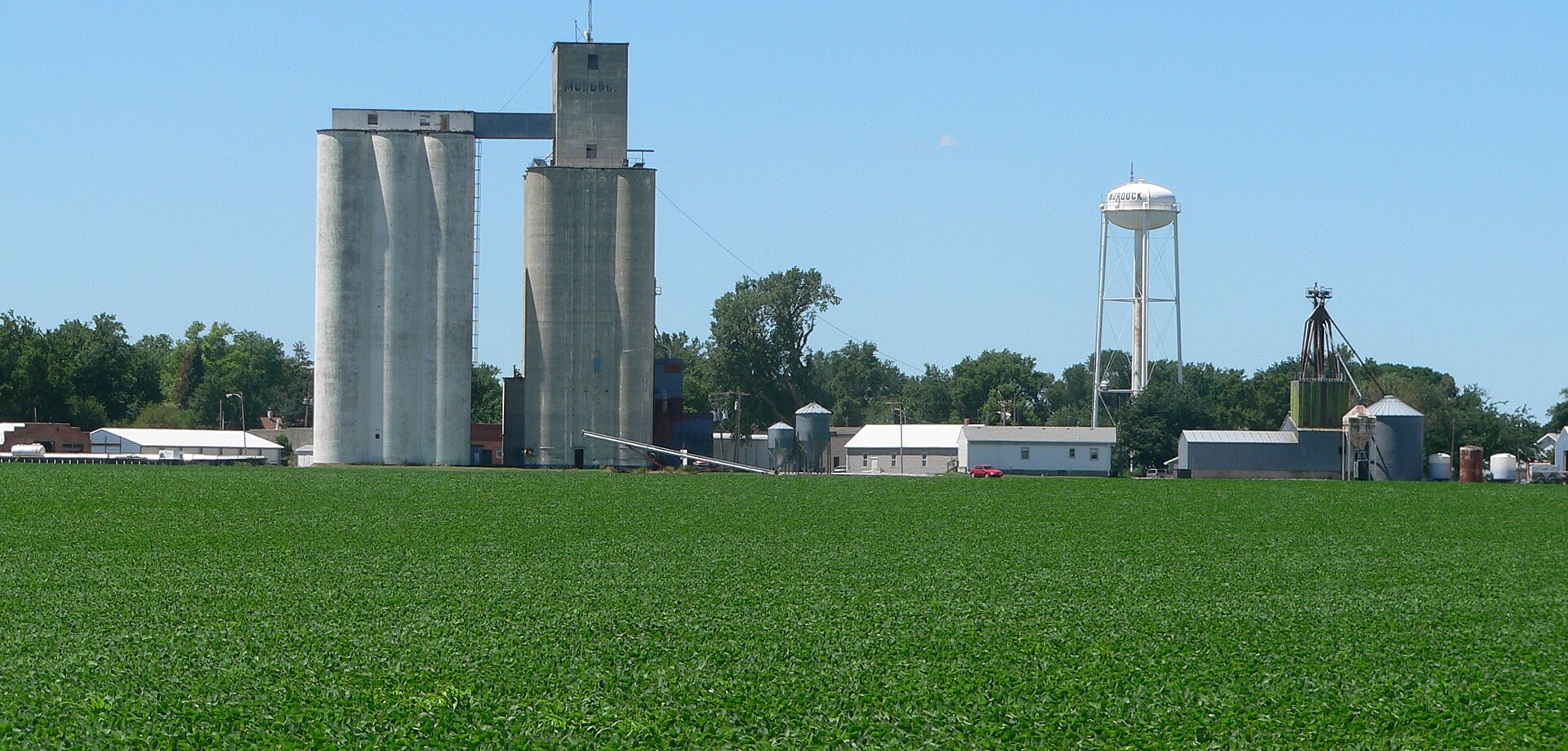 Murdock, Nebraska; seen from the southeast, from county road 310th Street.