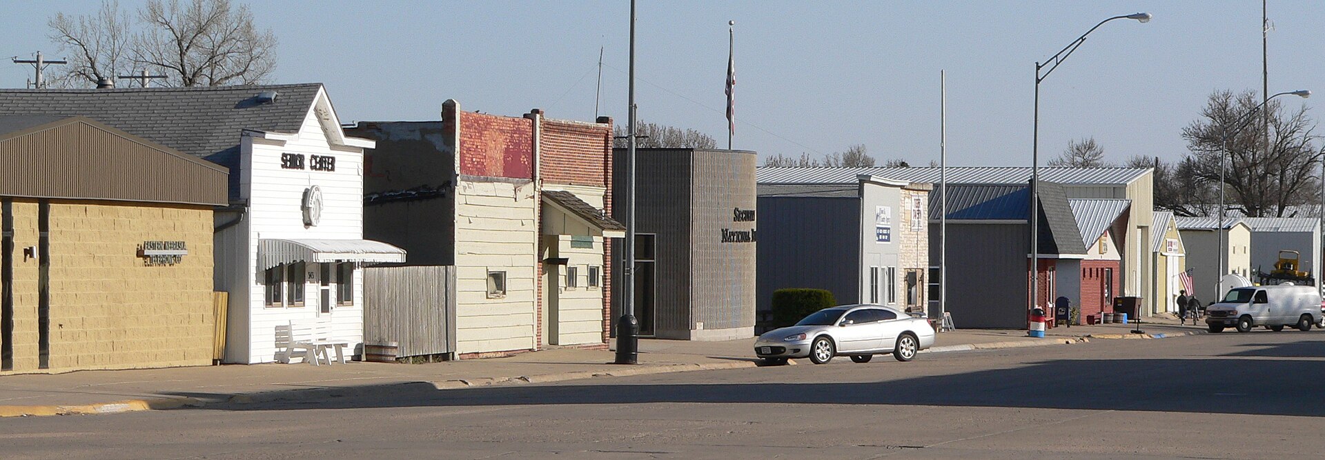 Downtown Osmond, Nebraska: east side of State Street, looking south from 4th Street.