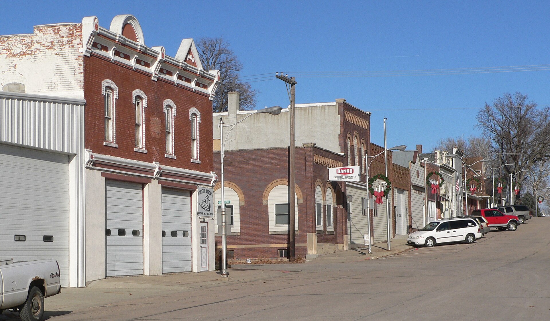 Downtown Snyder, Nebraska: Ash Street, looking northwest.
