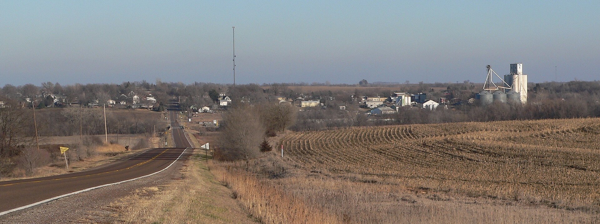 Stella, Nebraska; seen from the west along Nebraska Highway 62.