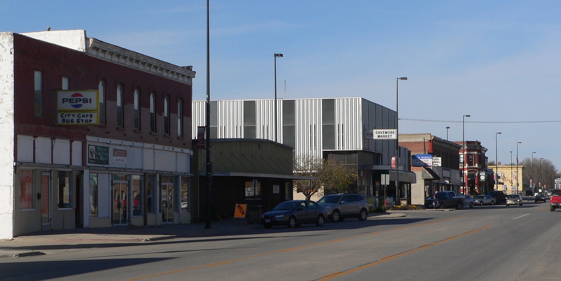 Downtown Tekamah, Nebraska: west side of 13th Street, looking northwest from about I Street.