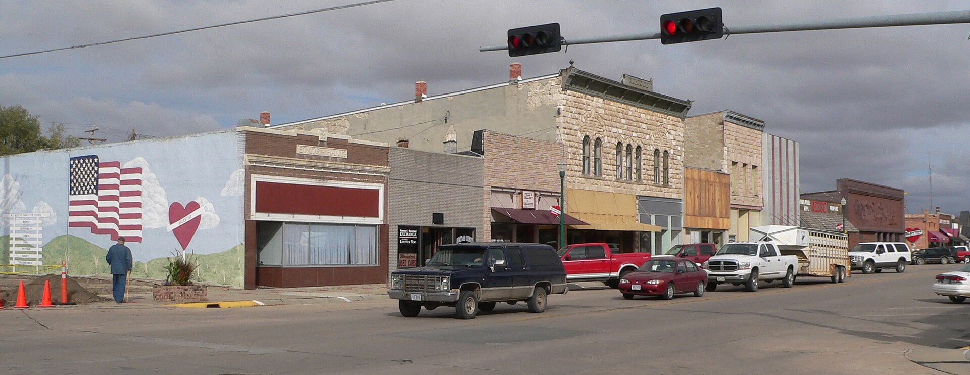 Downtown Valentine, Nebraska: west side of Main Street, looking northwest from about 2nd Street.