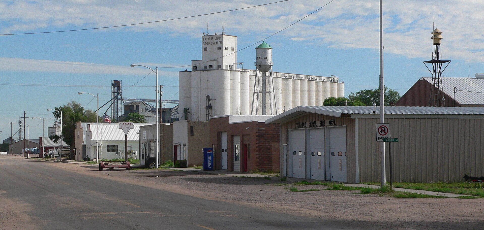 Downtown Venango, Nebraska: east side of Pennsylvania Avenue, looking northeast from about Dauphin Street.