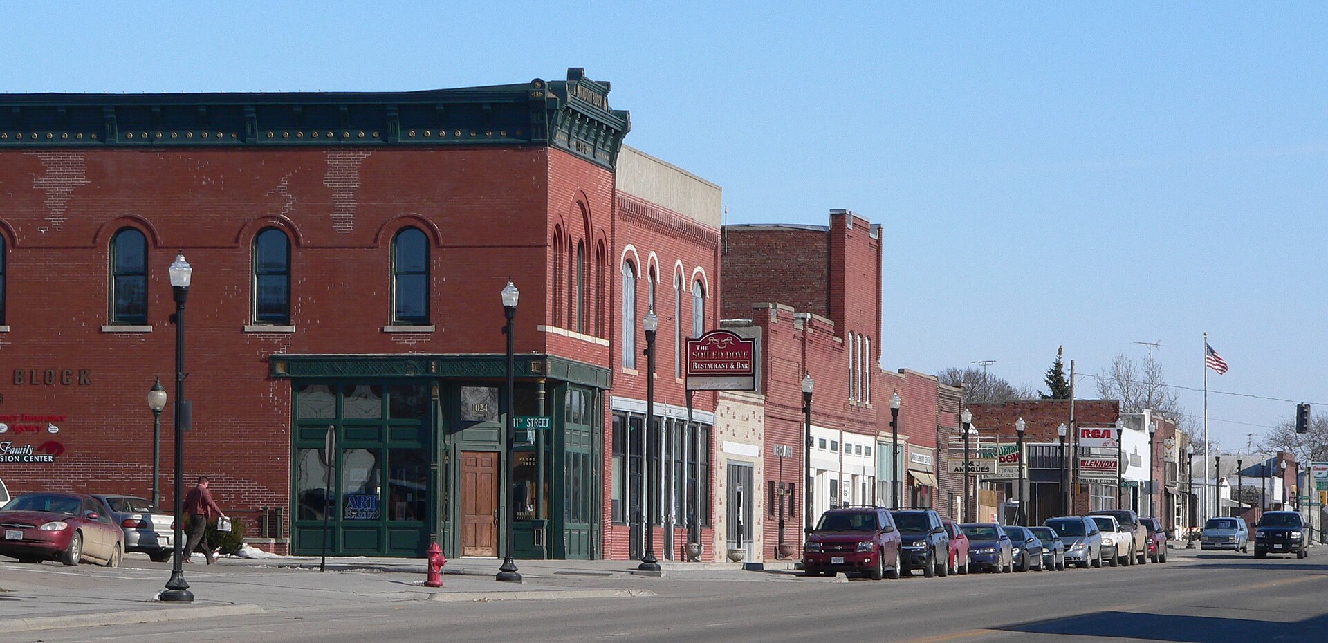 Downtown streets in Wisner, Nebraska