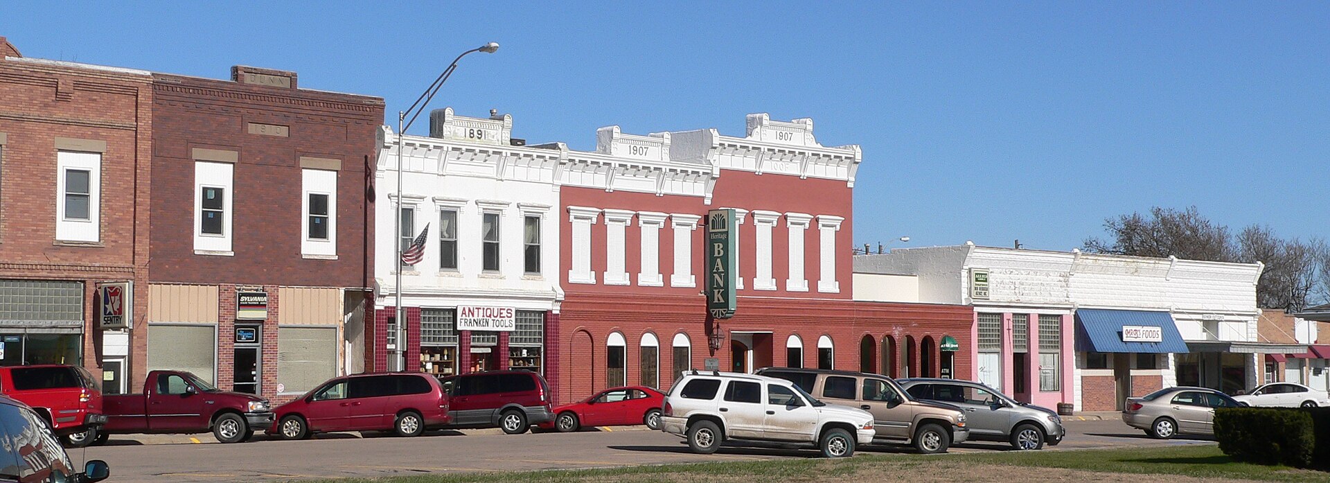 Downtown Wood River, Nebraska: north side of 9th Street between West and Main Streets.