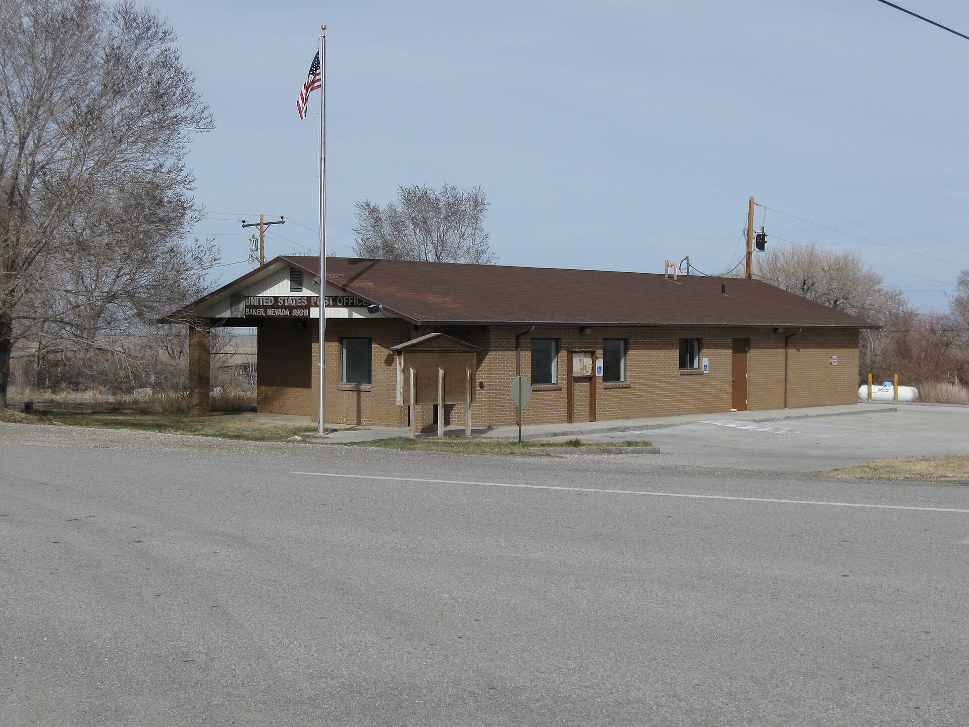 This is the post office in Baker, White Pine County, Nevada. March 2010.