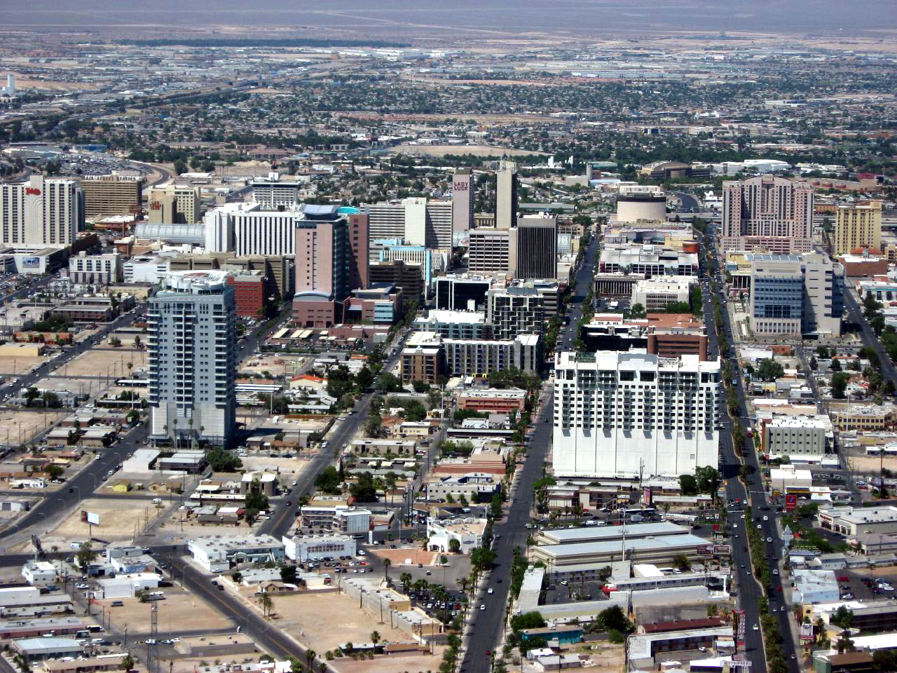 View of Downtown Las Vegas — as seen from the Stratosphere Tower. — Nevada
