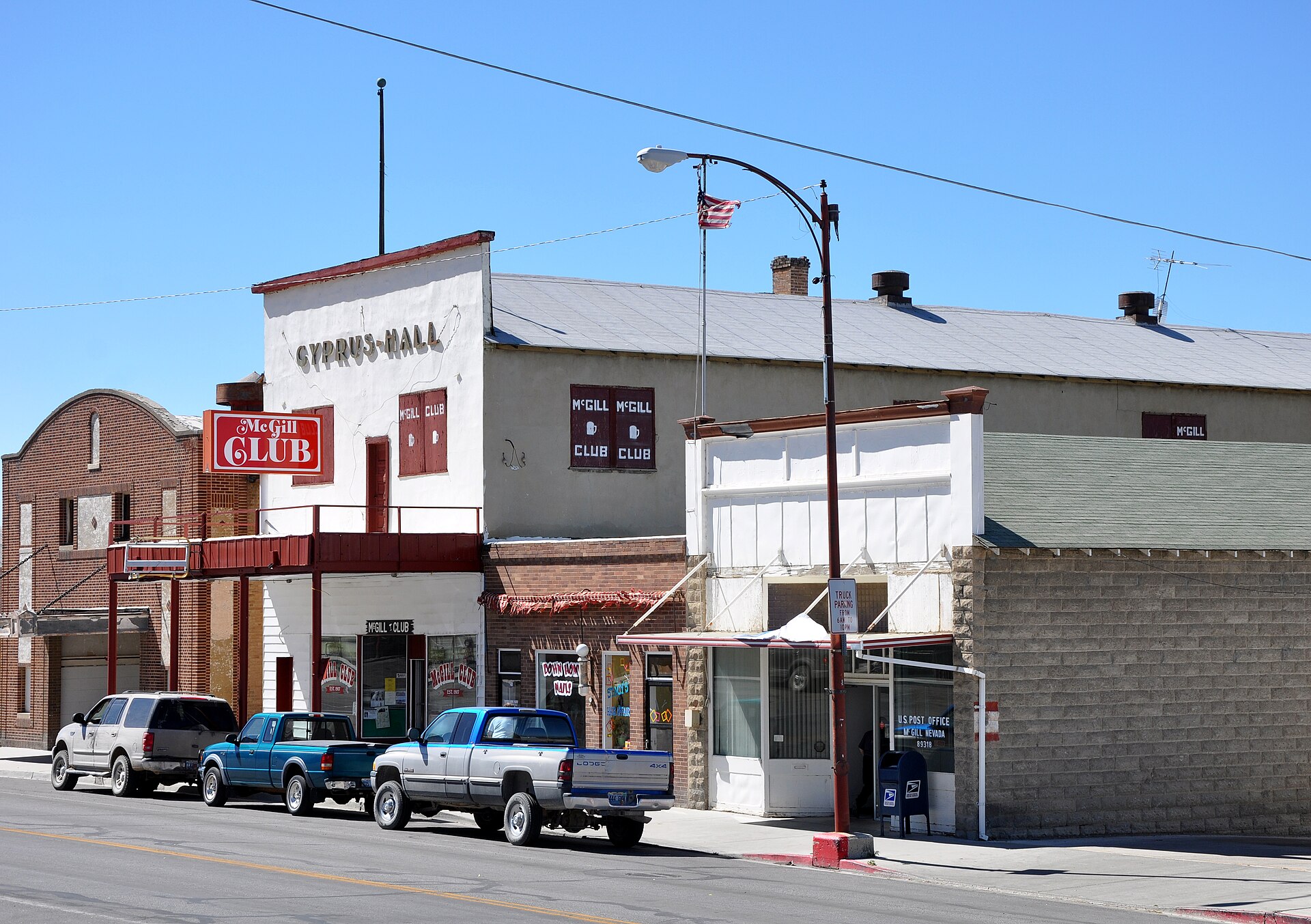 Downtown McGill, Nevada, in the United States