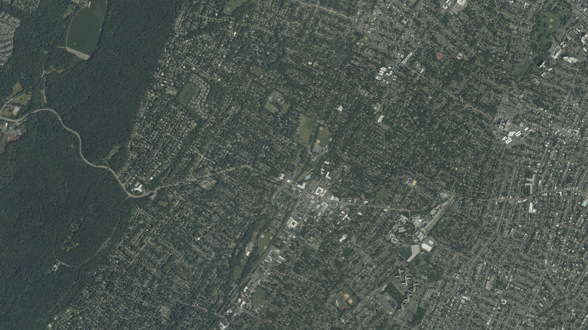 Aerial view of land around South Orange Village, New Jersey