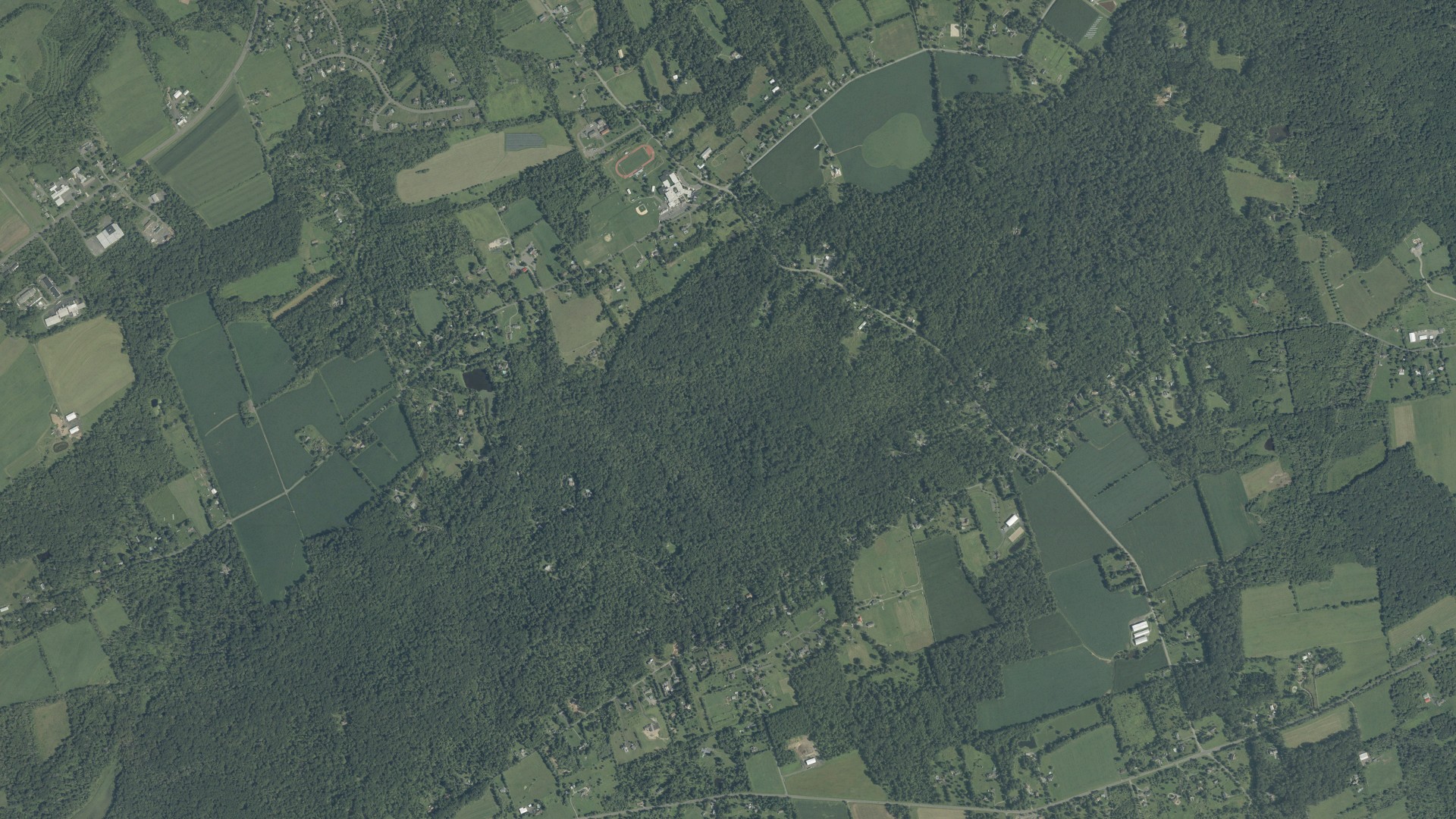 Aerial view of land around West Amwell, New Jersey